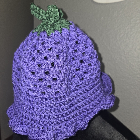 Cottage Core Grape Crochet Bucket Hat - Picture 12 of 12